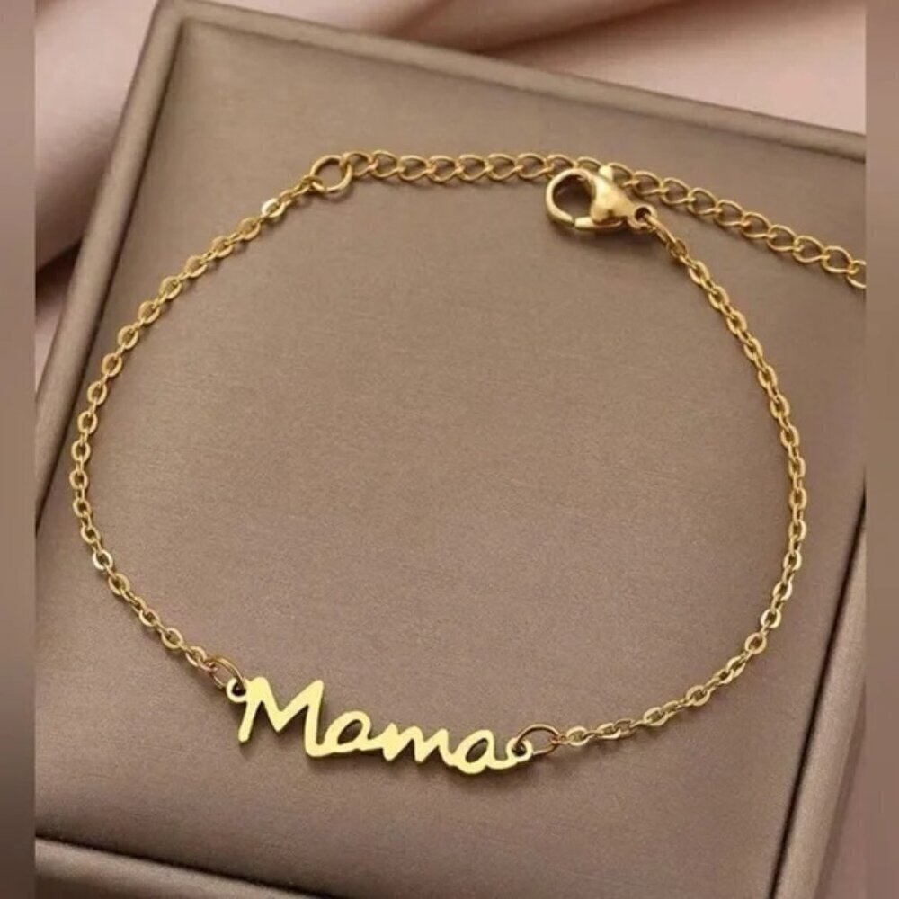 Gold Mama Bracelet Fashionable Letter Decor For Women For Mother's Day Gift